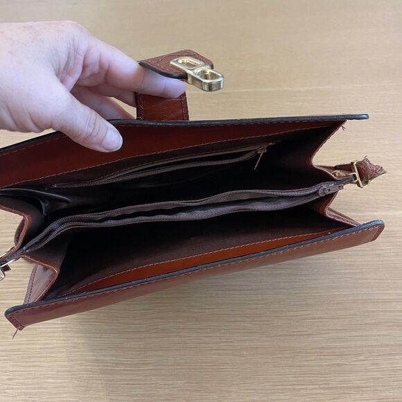 Vintage Made in Italy for The Broadway Leather Shoulder Crossbody Bag - Picture 9 of 11